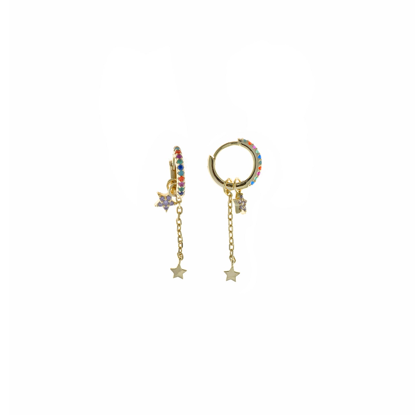 Pendientes Círculo plata chapada en oro