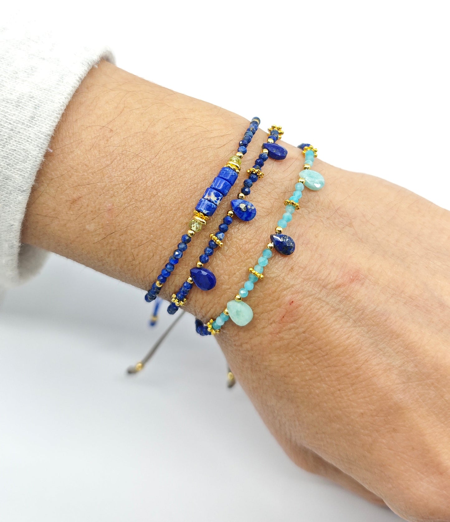 Pulsera Pètal Lapislázuli y Amazonita