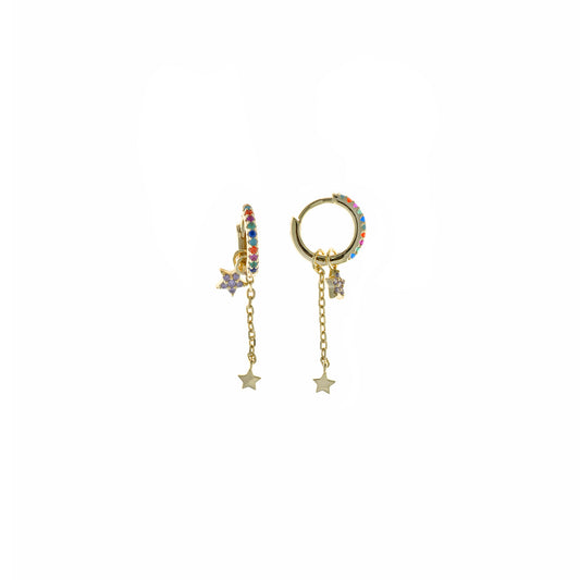 Pendientes Círculo plata chapada en oro