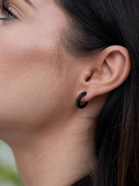 Pendiente Aro negro pequeño