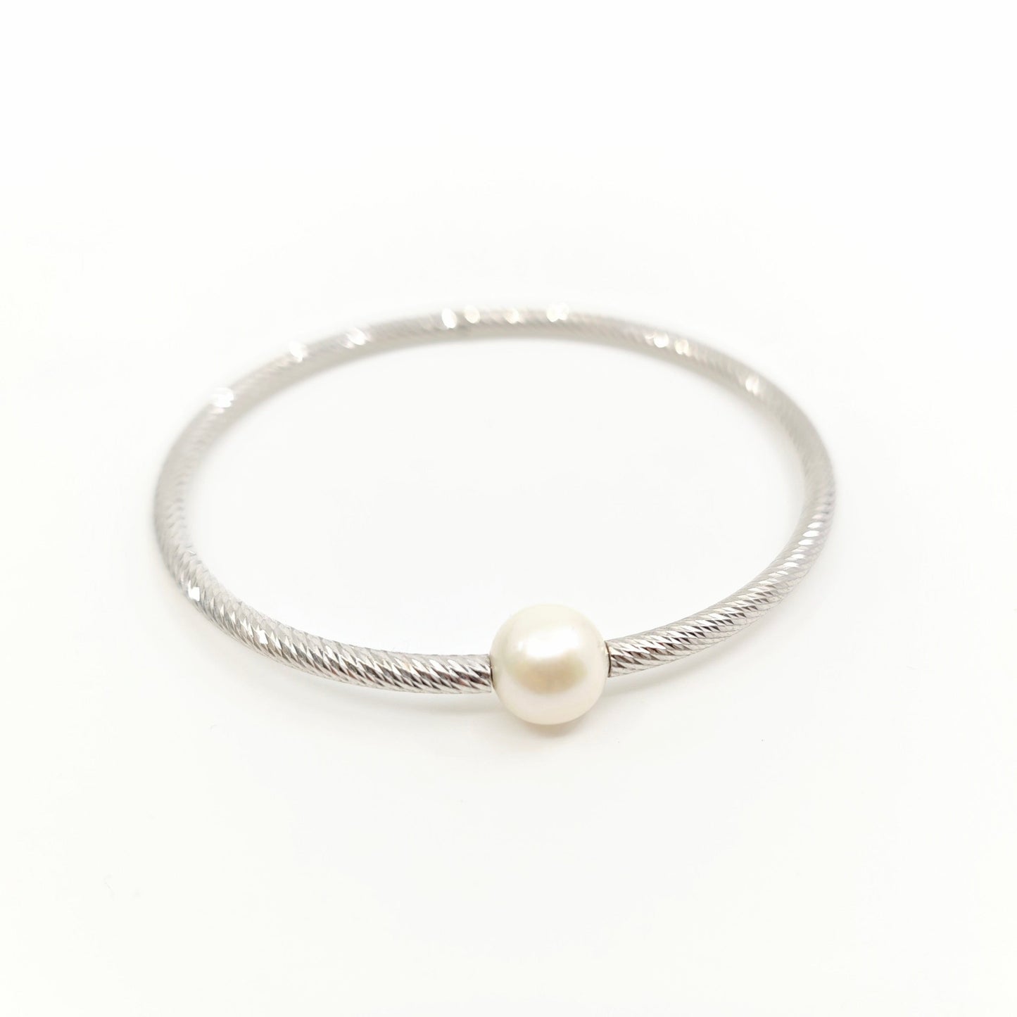 Pulsera elástica Pearl plata