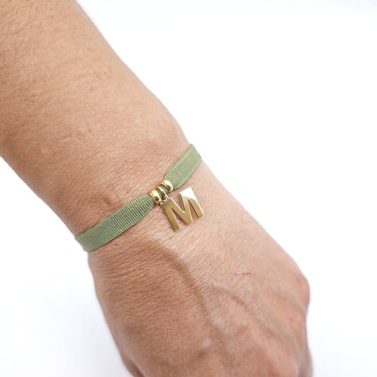 Pulsera Letter verde caqui