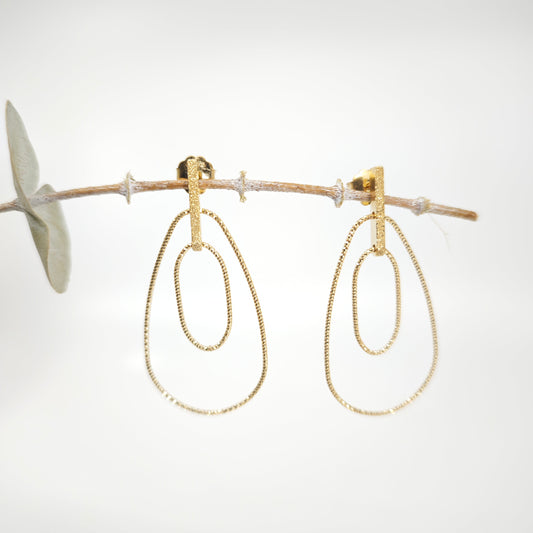 Pendientes Bamboo plata dorada