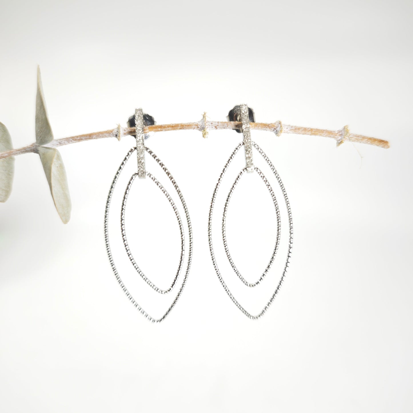 Pendiente Bamboo plata