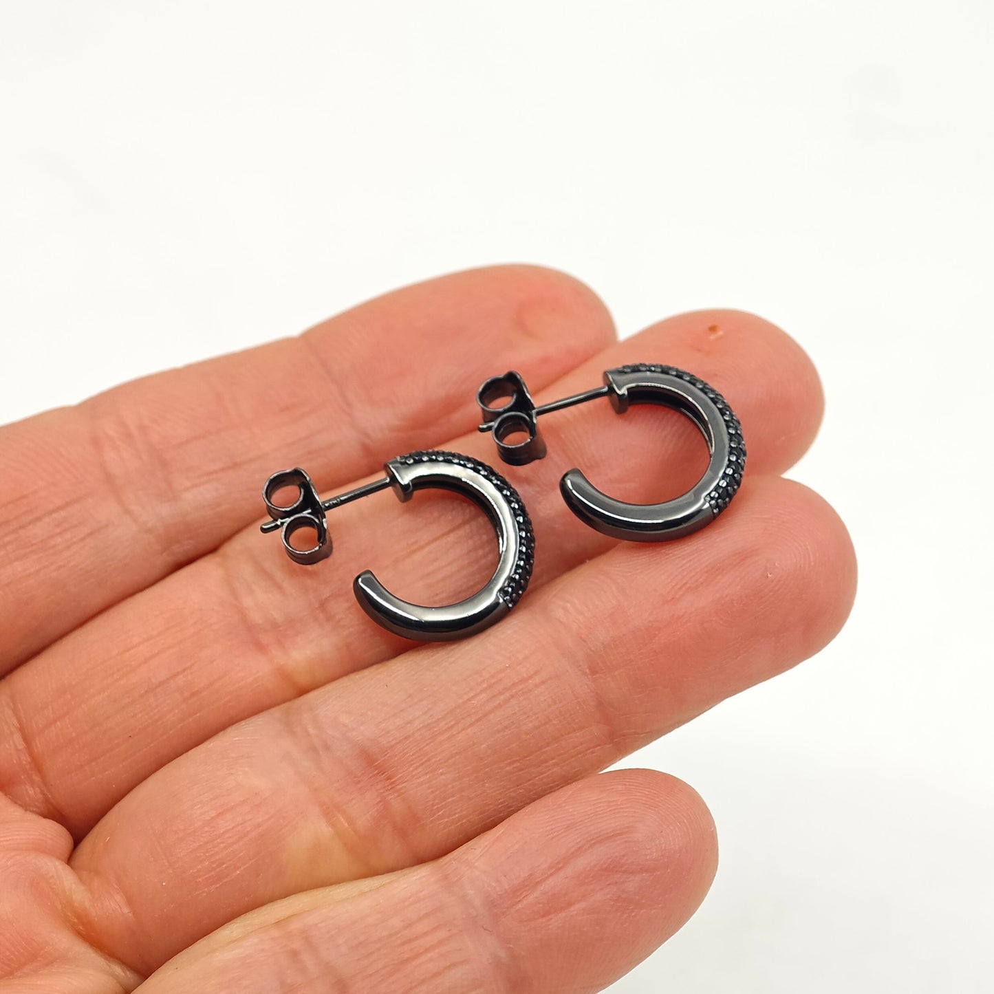 Pendiente Aro negro pequeño