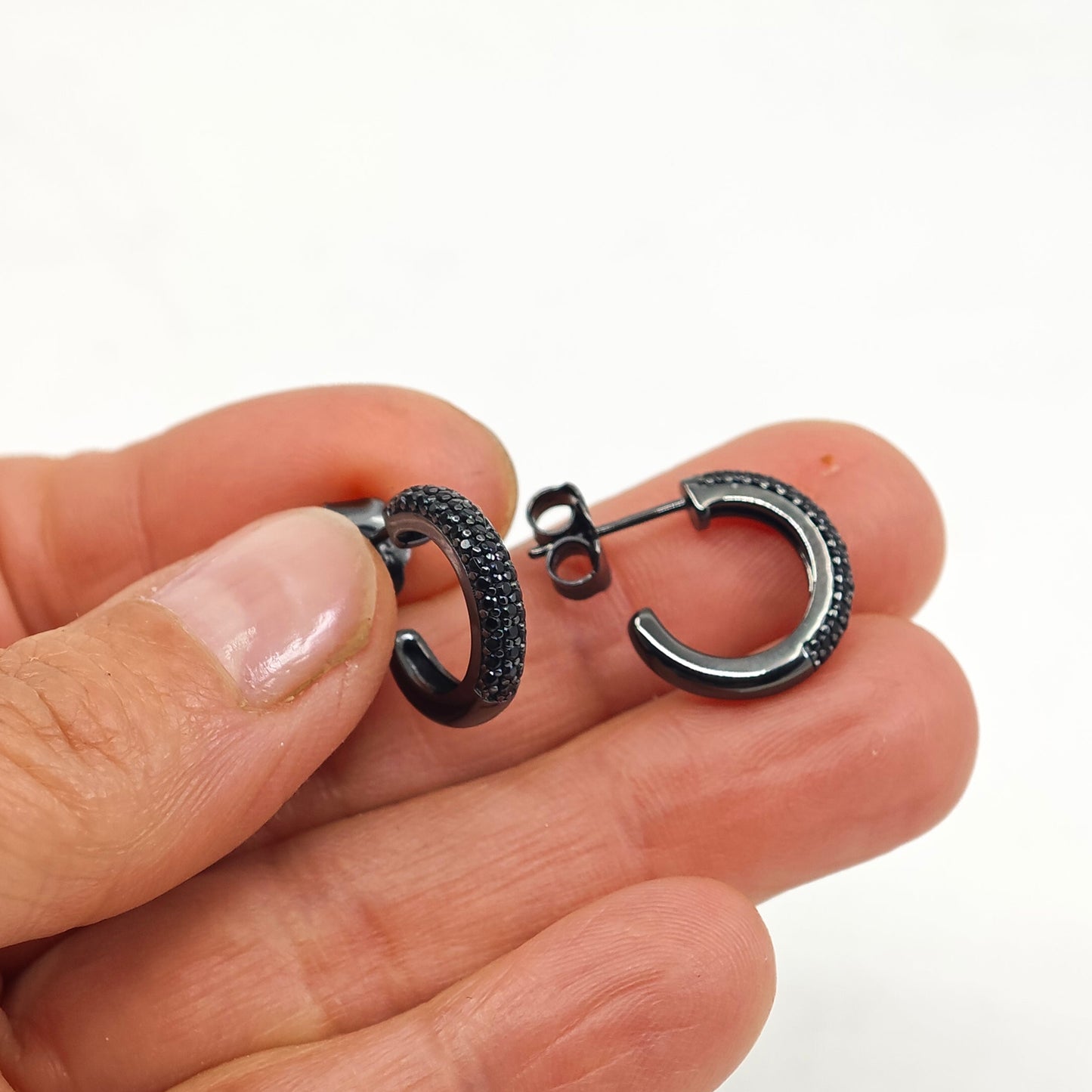 Pendiente Aro negro pequeño