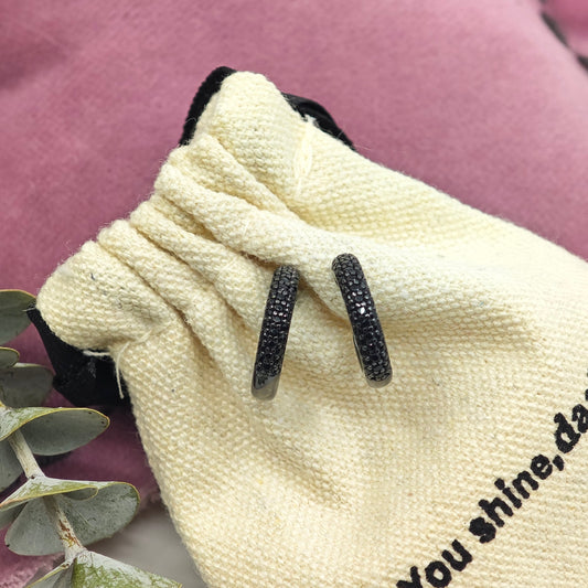 Pendiente Aro negro pequeño