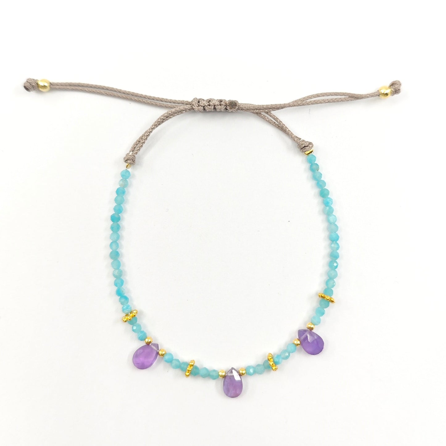 Pulsera Pètal Amazonita y Amatista