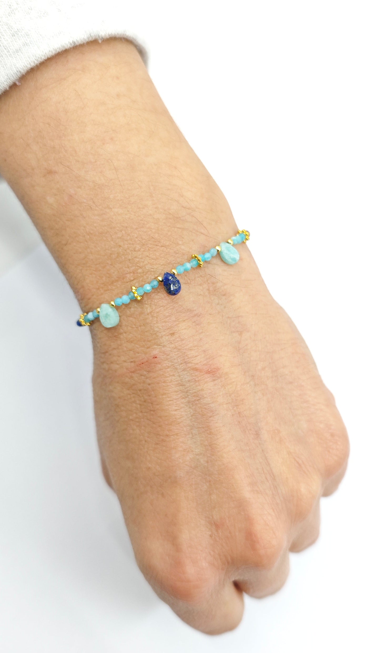 Pulsera Pètal Lapislázuli y Amazonita