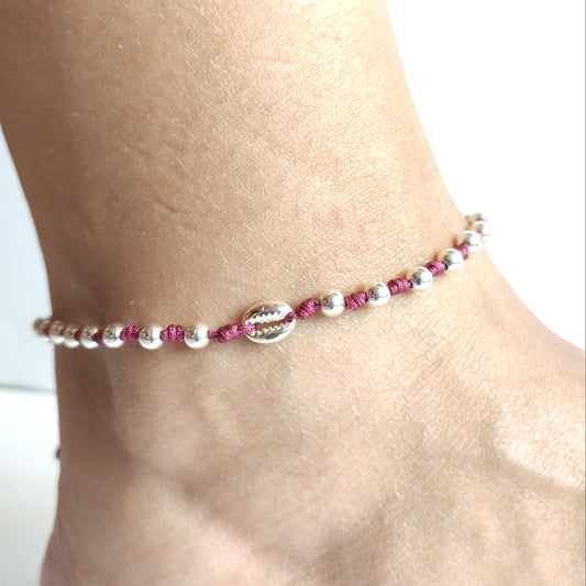 Tobillera SHELL rosa fucsia