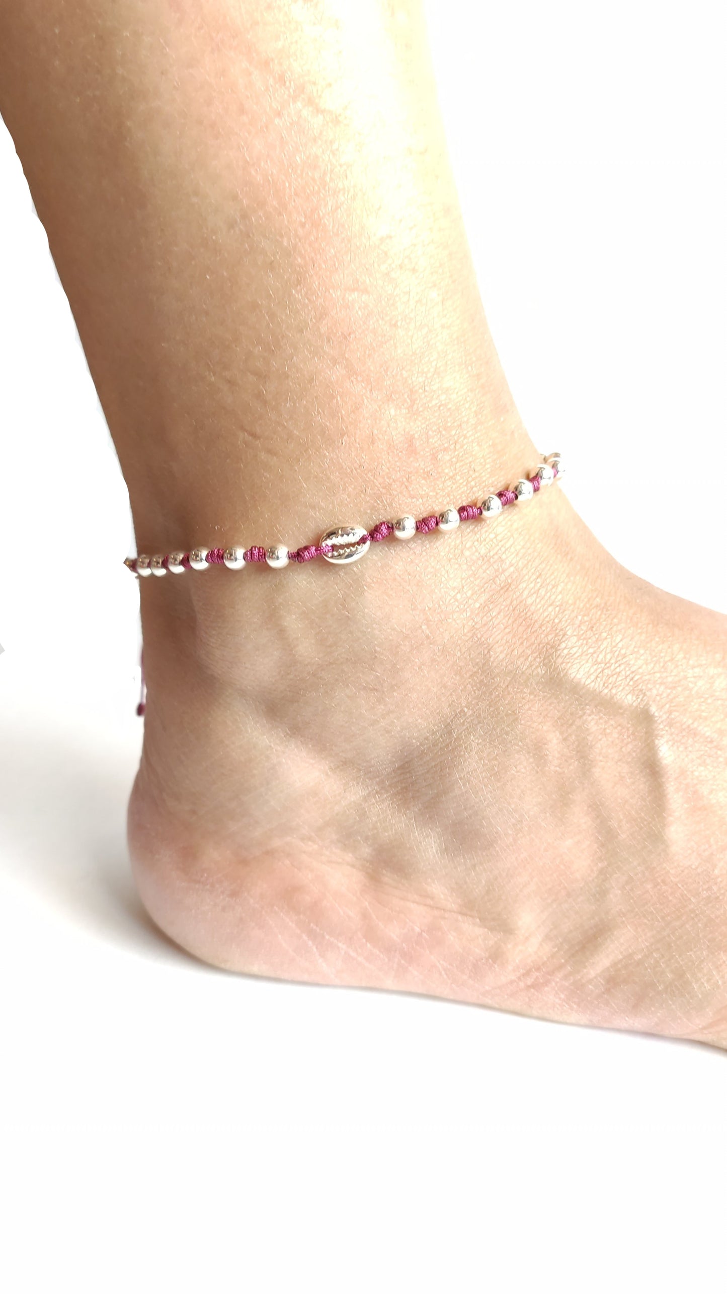 Tobillera SHELL rosa fucsia