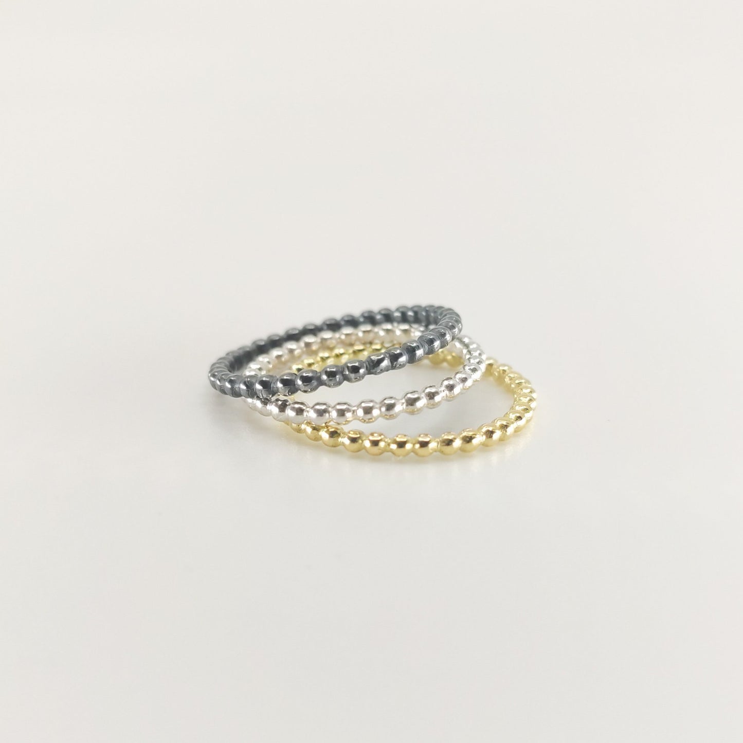 Anillo TWINS bolitas oro amarillo