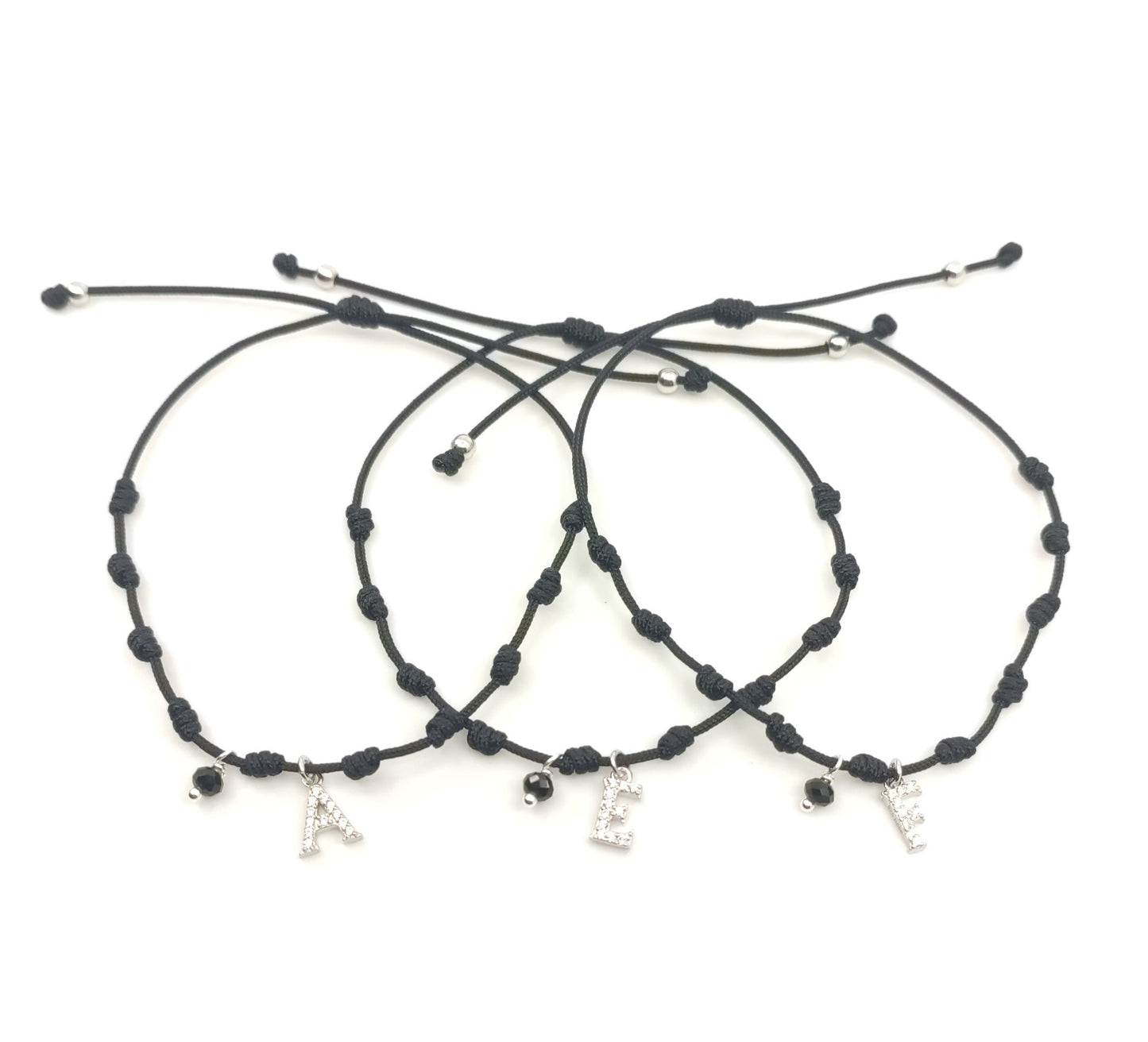 Pulsera INICIALES plata rodiada